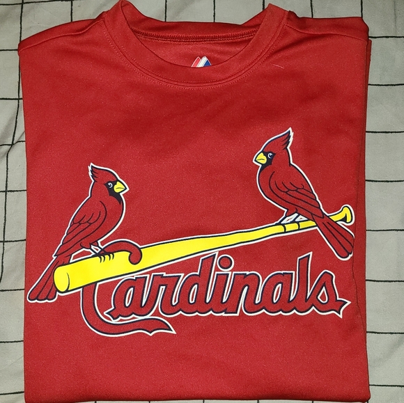 🍻2 For $15🤝 St Louis Cardinals Baseball Shirt Mens M Red Short Sleeve - Picture 1 of 5